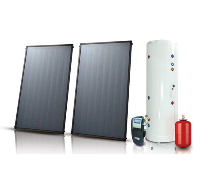 Split active flat plate solar water heater system